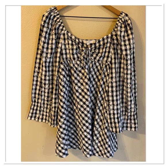 ASOS The Frolic Floral Gingham Mini Swing Dress Black White Size 2 - Picture 3 of 11